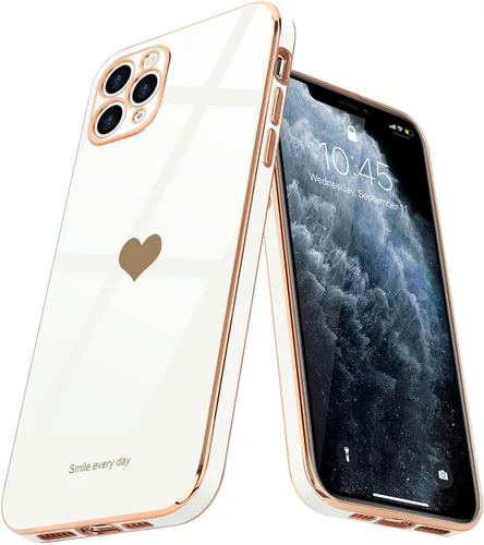 Miniatura 12 de Teageo Funda para iPhone 11 Pro Max para niñas y mujeres, lindo corazón de amor, cubierta trasera suave, protección completa elevada, protección