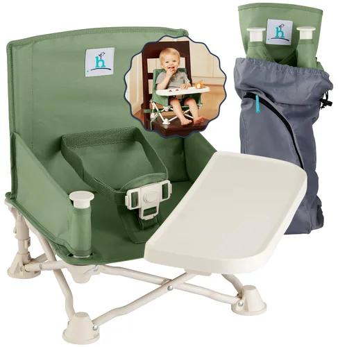 Miniatura 11 de Hiccapop OmniBoost Asiento elevador de viaje con bandeja para bebé Asiento elevador portátil plegable para bebé para mesa de comedor, camping
