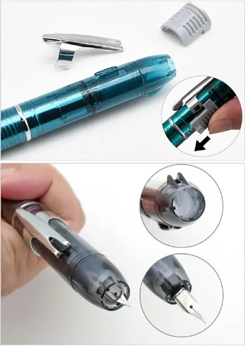 Miniatura 4 de Curidas Pluma estilográfica retráctil Abyss azul punta extra fina tipo golpe pluma estilográfica PKN-7000#50-EF 5.5 x 0.56 pulgadas