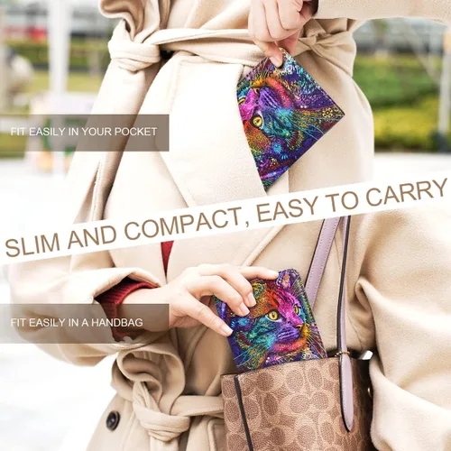 Miniatura 7 de APHISON Billetera para mujer, delgada y pequeña, cartera RFID para mujer, 08-0094