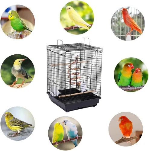 Miniatura 9 de Yaheetech Jaula de viaje para pájaros con tapa abierta para Conure Sun Periquito Green Cheek Conure Lovebird Budgie Finch Canary, tamaño pequeño