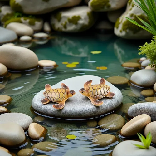 Jowxsx 2 figuras miniatura de resina de mini paisaje de micro paisaje para acuario, jardín, bonsái, decoración del hogar