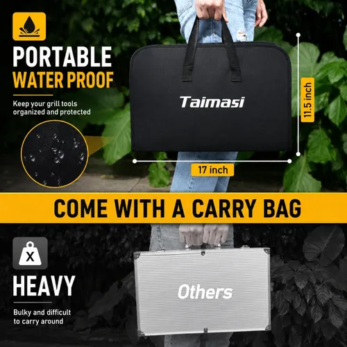 Miniatura 8 de 34 accesorios para parrilla, regalos para hombres, accesorios de barbacoa resistentes de 16 pulgadas, herramientas de barbacoa de acero inoxidable