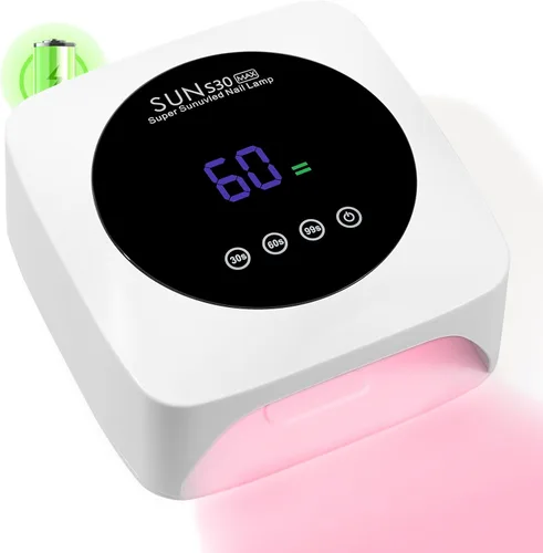 Miniatura 10 de Lámpara de uñas LED UV inalámbrica de 96 W, luz UV recargable para uñas de gel con 3 ajustes de temporizador, secador de uñas profesional de secado