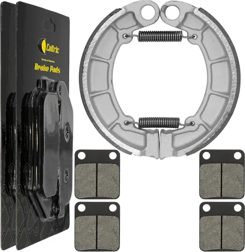 Caltric Pastillas de freno delanteras y zapatas traseras compatibles con Kawasaki Kvf300 Kvf-300 Prairie 300 4X4 1999-2002