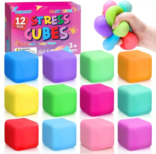 Miniatura 8 de Paquete de 8 pelotas antiestrés de aumento lento, bolas antiestrés para niños y adultos, juguetes elásticos para aliviar la ansiedad, terapia