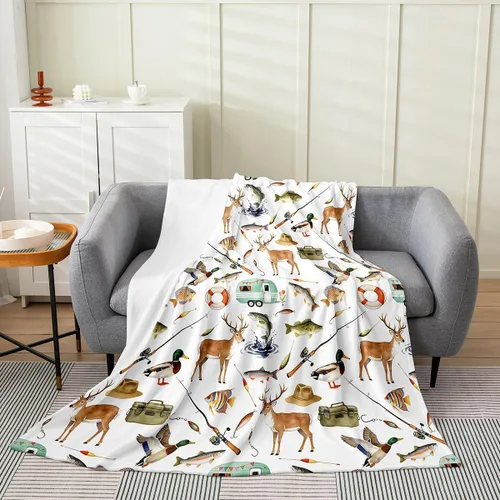 Miniatura 48 de Erosebridal American Flag Blanket 40x50 Army Green Camo Flannel Blanket for Bed Sofa Crib Bear Claw Hunting Theme Bedroom Decor Camoflage Camping