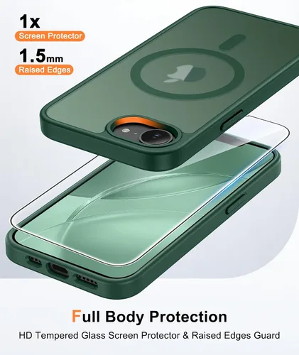 Miniatura 932 de FNTCASE Funda para iPhone 17 Pro: Fundas delgadas translúcidas de color azul claro compatibles con MagSafe, protección completa de la cámara