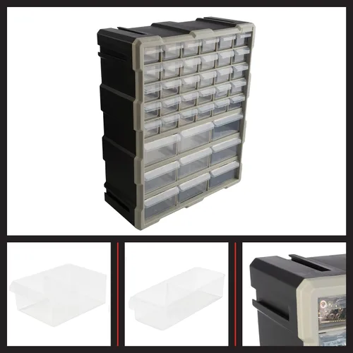 Miniatura 6 de Stalwart Organizador de Piezas Pequeñas de Plástico de 39 Cajones - Cajones de Almacenamiento de Escritorio o Pared para Organizar Ferretería