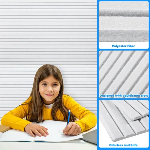 Miniatura 6 de Woanger Paquete de 5 paneles acústicos grandes de 47 x 24 x 0.4 pulgadas, paneles de amortiguación de sonido, autoadhesivos, absorbentes de ruido, a
