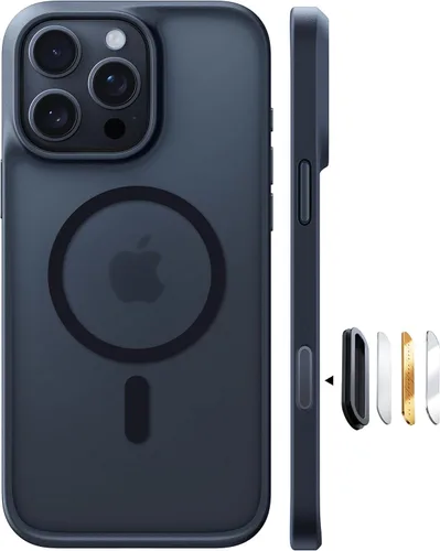 Miniatura 17 de TORRAS Funda ultra magnética para iPhone 15 Pro, [probada en 3 caídas de grado militar] [compatible con MagSafe], a prueba de golpes, translúcida