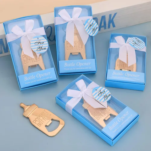 Miniatura 7 de Paquete de 16 abridores de botellas para baby shower, recuerdos para invitados, bonitos abrebotellas con forma de poppin, recuerdos para baby Azul