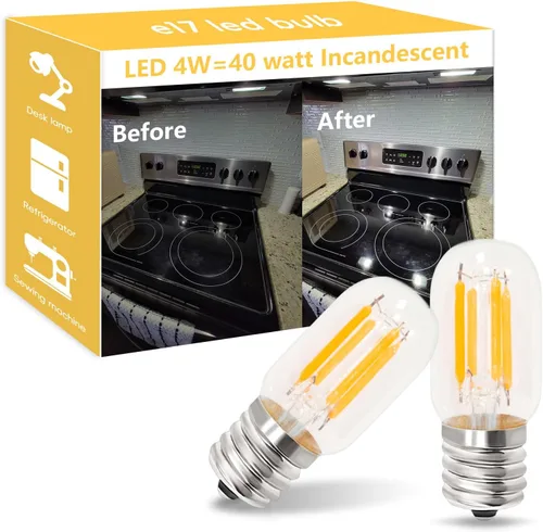 Miniatura 9 de Jensense Bombilla LED E17 para debajo del microondas, sobre estufa, repuesto brillante al tacto frío para bombillas halógenas/de tungsteno 120 V 4 W