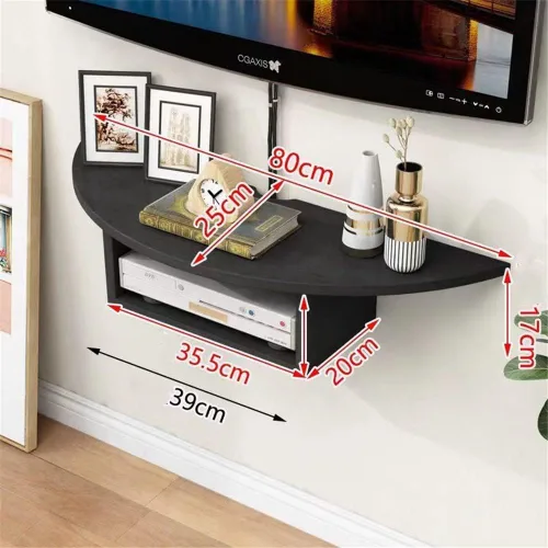 Miniatura 2 de WANLIAN Soporte flotante para TV de entretenimiento, estante de pared flotante para caja de cable, estantes de medios montados en la pared, estante