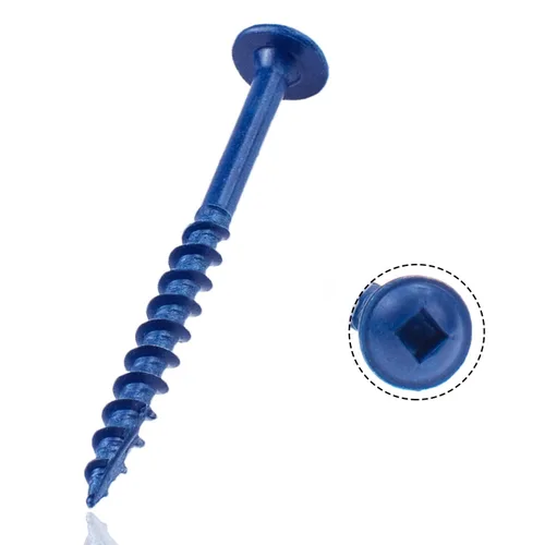 Miniatura 7 de Tornillos para Agujeros de Bolsillo #8×1-1/4 Pulgadas, 300 Piezas, Tornillos para Madera para Carpintería con Recubrimiento Azul, Cabeza de Impulsor