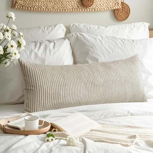 Miniatura 384 de Artscope Fundas de Almohada de Pana a Rayas Acogedoras Súper Suaves Decorativas Cuadradas Fundas de Cojín para Sofá Sillón Dormitorio Decoración