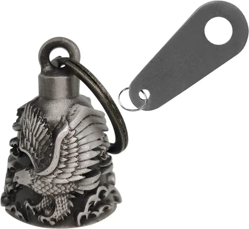 Miniatura 25 de Campana de motocicleta con colgador para motociclista, campanas de motociclista de buena suerte y accesorios de motocicleta, campana de la suerte
