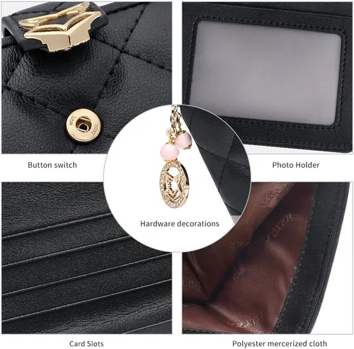 Miniatura 5 de FOXER - Cartera de piel para mujer (tamaño pequeño), diseño de cartera, negro 5), 43230-62763