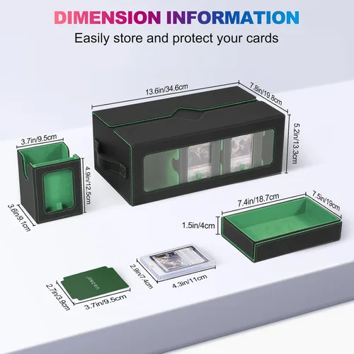 Miniatura 3 de UAONO Commander Deck Box para MTG, Estuche Modular de Cartas de 6 Mazos con Bandeja para Dados que Contiene más de 600 Cartas con Doble Funda, Caja