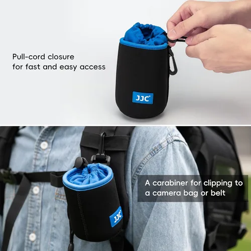 Miniatura 5 de JJC Funda de neopreno con cordón para lente de cámara, bolsa protectora para lentes sin espejo de hasta 3.3 x 5.1 (D X H) para Canon RF 3.346 in