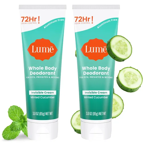 Miniatura 14 de Lume Desodorante para todo el cuerpo - Tubo de crema invisible - Control de olor durante 72 horas - Sin aluminio, sin bicarbonato de sodio, seguro