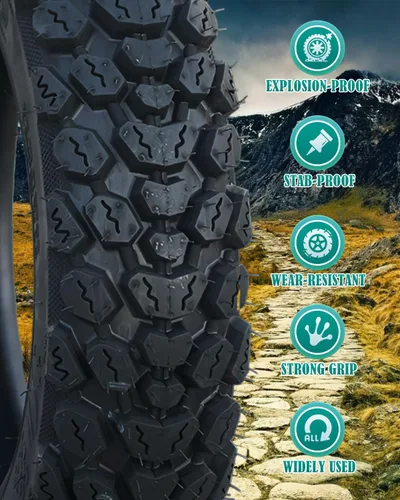 Miniatura 3 de Neumático de 3.50-10 de 3.50 pulgadas, neumático sin cámara de 10 pulgadas, neumático de nieve todoterreno de 3.50-10 para accesorio de repuesto