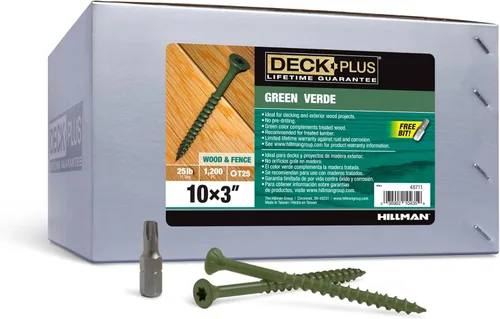 Miniatura 26 de Deck Plus Tornillos para valla y madera exterior con revestimiento epoxi de 3 pulgadas #10 x 3 Torx/Star Drive Incluido, rosca gruesa, tornillo