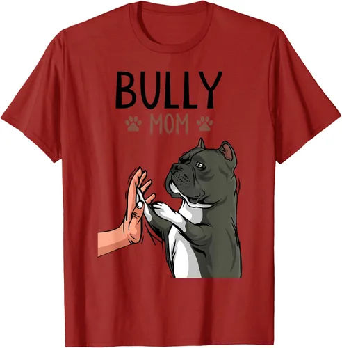 Miniatura 63 de American Bully Mom Cute Dog Mama Camiseta divertida para mujer, Blanco, S