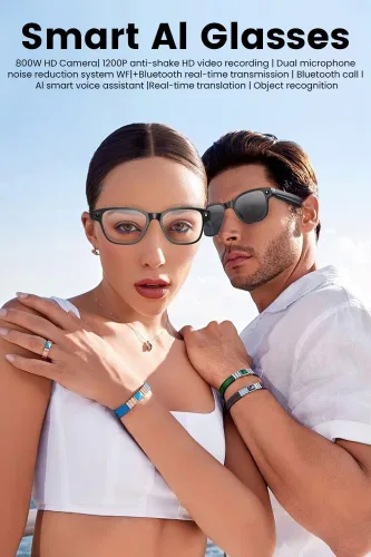 Miniatura 2 de Lentes de cámara inteligente para fotos, audio y videos, grabación HD de 8 MP, batería 7H, gafas ligeras de cámara AI para hombres y mujeres