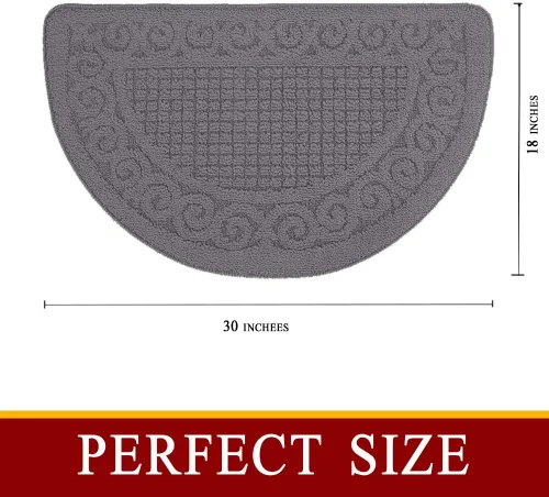 Miniatura 2 de Alfombras grises de cocina para suelo, 2 piezas de 18"×30", antideslizante, lavable, alfombra de cocina, alfombra de pie absorbente, alfombra