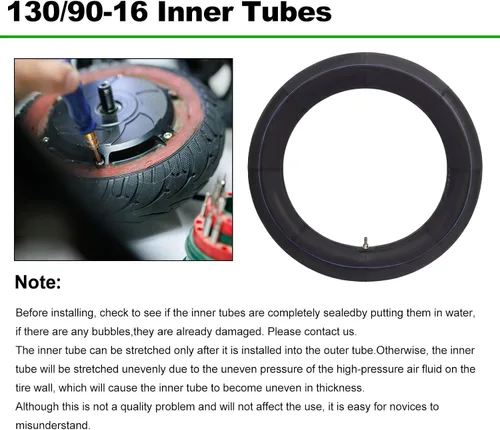 Miniatura 8 de 130/90-16 Tubo interior 5.00/5.10-16 Tubo de equilibrio de motocicleta resistente para scooter, motocicleta, aplicaciones callejeras y todoterreno