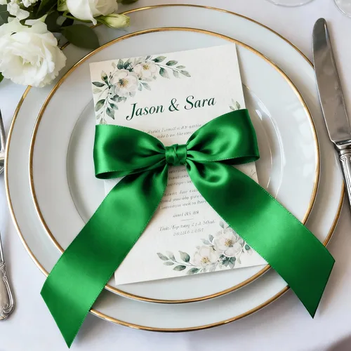 Miniatura 6 de Cinta de satén de 1-1/2 pulgadas x 100 yardas, cinta ancha verde seda con carrete, ideal para envolver regalos, ramos florales, manualidades