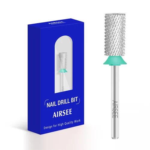 Miniatura 27 de AIRSEE Punta de broca de carburo de tungsteno para uñas acrílicas, cabeza de lima eléctrica Efile para manicura, pulido, arte, remoción de gel, 3/32