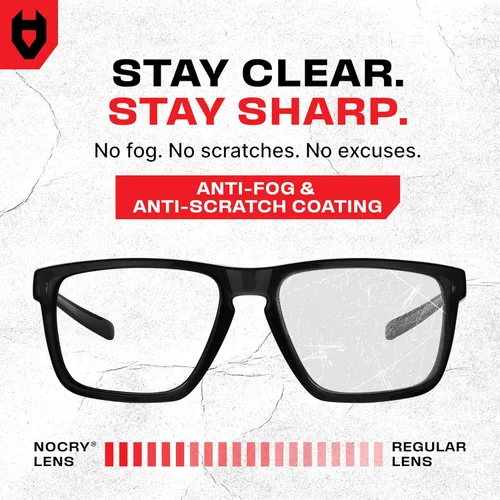 Miniatura 5 de NoCry Gafas de seguridad ANSI Z87.1 con lectores 1.5 con revestimiento anti niebla y anti arañazos — Gafas de lectura de seguridad de lente completa