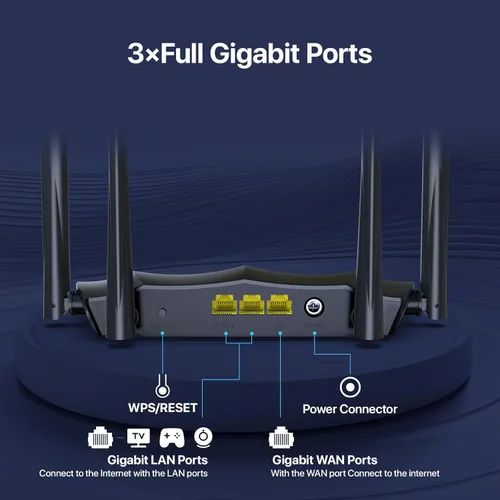 Miniatura 8 de Tenda Enrutador WiFi Gigabit AC1200 - Enrutador de Internet Inalámbrico de Alta Velocidad de Banda Dual, 3 Puertos Gigabit WAN/LAN, 4 Antenas