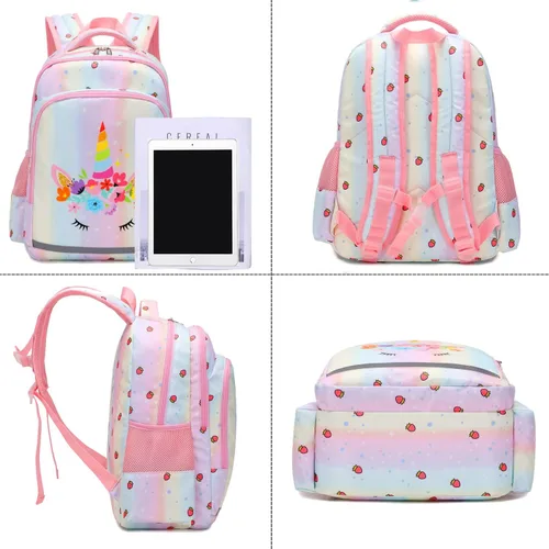 Miniatura 2 de Mochilas para niñas mochila de zorro mochila escolar con lonchera y estuche para lápices Multi