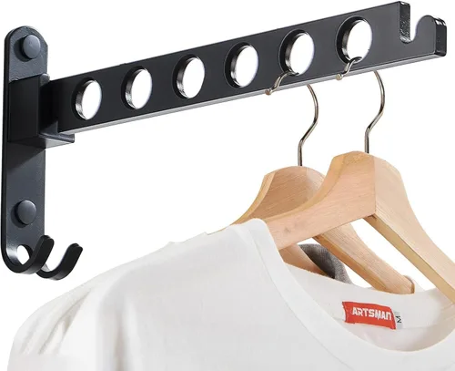 JOOM Percha retráctil plegable para colgar en la pared, organizador de almacenamiento de ropa, colgador de ropa para lavandería, perchero resistente