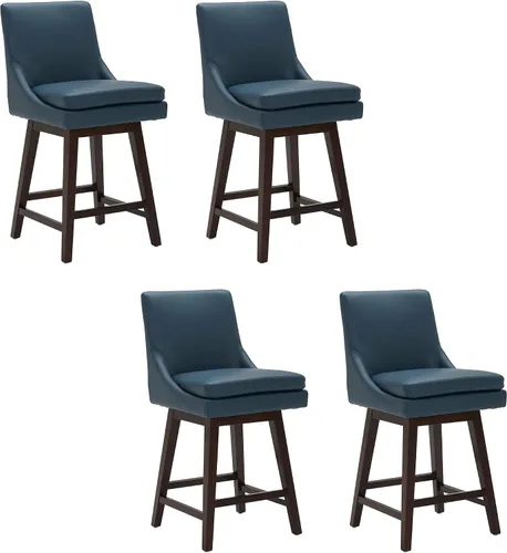 Miniatura 20 de CHITA Taburete de bar giratorio de altura de mostrador, taburete de bar tapizado, altura del asiento de 26.8 pulgadas de alto, tela en niebla