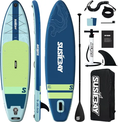 Tabla de remo inflable con accesorios de SUP, tablas de remo inflables para adultos y jóvenes, cubierta de EVA antideslizante, postura amplia, bomba