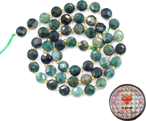 Miniatura 20 de Cuentas de piedras preciosas para la fabricación de joyas, cuentas de monedas facetadas de piedra natural piedra de sangre africana de 0.236 in