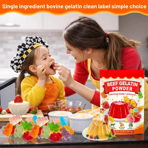 Miniatura 7 de Polvo de gelatina de carne de res sin sabor, gelatina alimentada con pasto para gomitas, gelatina, hornear, cocinar, bebidas, sopas y salsas
