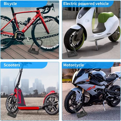 Miniatura 5 de Cerradura en U para bicicleta resistente, cerradura de bicicleta con contraseña de combinación de 4 dígitos con grillete de bloqueo en U