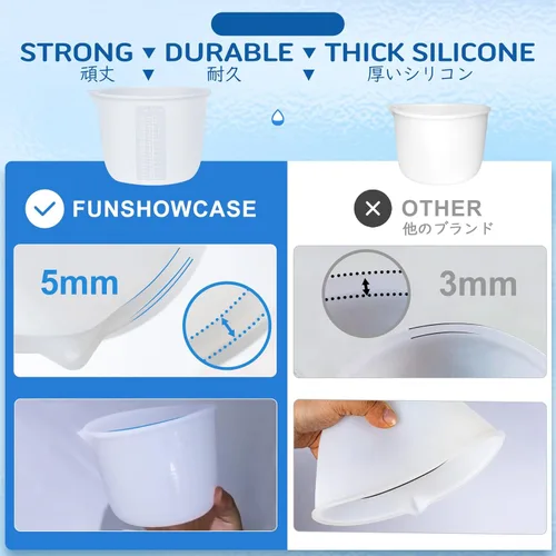 Miniatura 2 de Cuenco medidor de silicona, resina epoxi, arte fluido, mantequilla, chocolate, mezcla, sin BPA, juego grande de 2 33.8 fl oz/36 onzas (4 tazas) 20.3