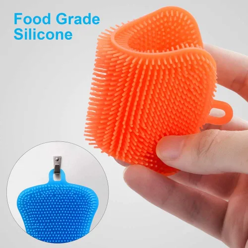 Miniatura 2 de 3 esponjas de silicona OstWony para platos, esponjas de silicona de grado alimenticio súper alimentarias, utensilios de cocina multiusos