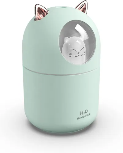 Miniatura 2 de Mini humidificador portátil de niebla fría de 10.1 fl oz con luz nocturna, apagado automático USB, ultra silencioso, 2 modos de pulverización