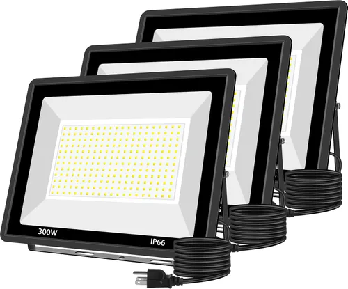 Miniatura 7 de Paquete de 3 focos LED de 80 W, luces de seguridad exteriores superbrillantes, luz de inundación impermeable IP66, 10,400 lm 5000 K, luces
