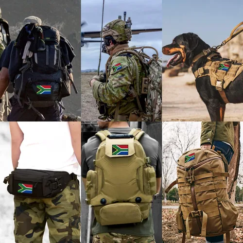 Miniatura 6 de stidsds Paquete de 2 parches de bandera de Sudáfrica, parches bordados, banderas sudafricanas, parche táctico militar para ropa, sombrero, mochilas