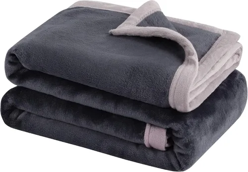 Miniatura 9 de PiccoCasa Manta de franela de forro polar, suave, ligera y cálida para todas las estaciones, dobladillo ancho, lujosa y cómoda, decorativa