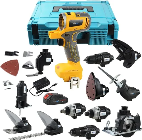 Miniatura 6 de NEWONE Juego de herramientas de 12 piezas 18V MAX MATRIX Kit combinado de herramientas eléctricas con taladro, con 2 baterías de 2.0Ah y cargador