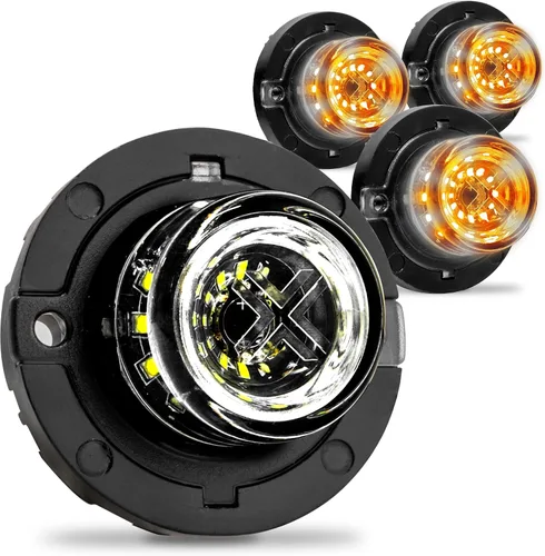 Miniatura 12 de Lamphus SnakeEye III Ámbar 12W LED Luz Estroboscópica Oculta [Montaje Cónico de Faro / Luz Trasera] [Clasificación SAE] Luz de Emergencia
